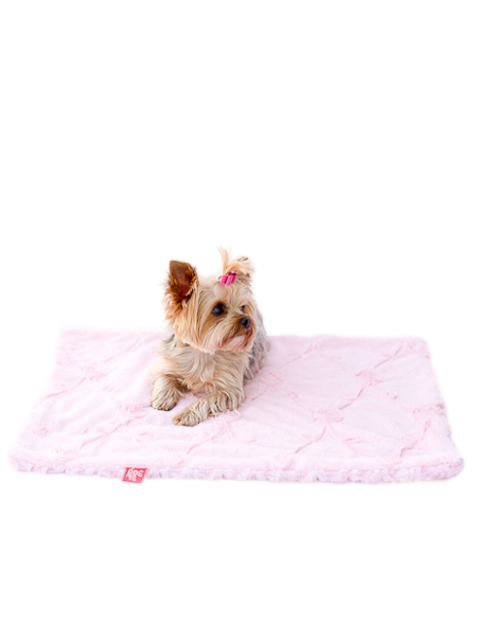 Small Blanket, Embroidered Roses, Pale Pink