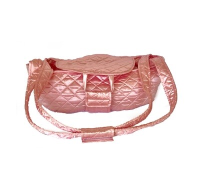 Brit Quilted Carrier, Pink Satin