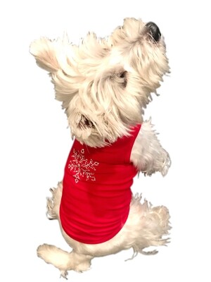 Tank, Rhinestone Snowflake, Red
