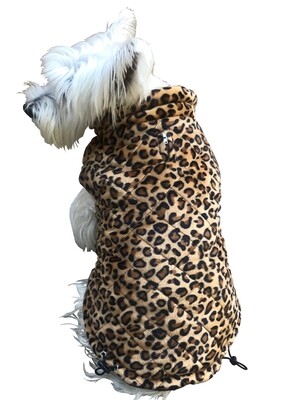 Coco Puffer with Diamond Quilting, Leopard Velvet