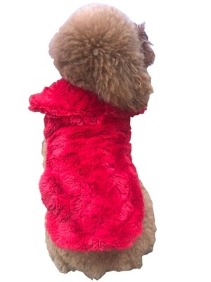 Bella Luxury Fur Coat, Red