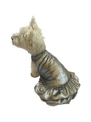 Crushing on You, Metallic Velvet Dress, Silver