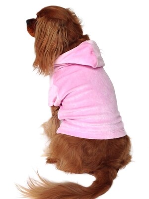 Velvet Hoodie Zip Front, Lt. Pink
