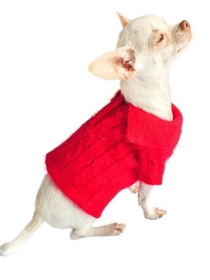 Luxury Preppy Polo, Angora Blend, Red