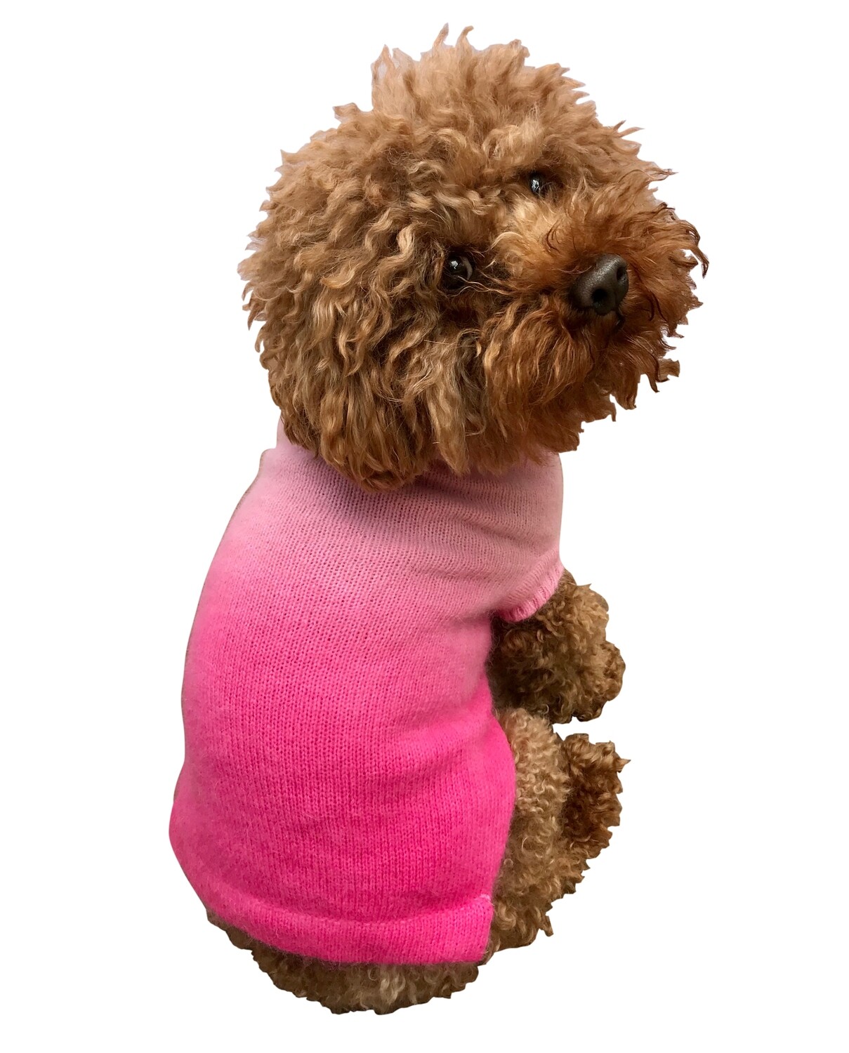 Luxury Sparkle Turtleneck, Angora Blend, Pink Sunset Dip Dye
