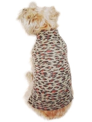 Animal Instincts Mock Neck, Angora Blend, Brown Leopard