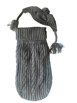 Scottish Cable Knit Sweater, Charcoal Grey
