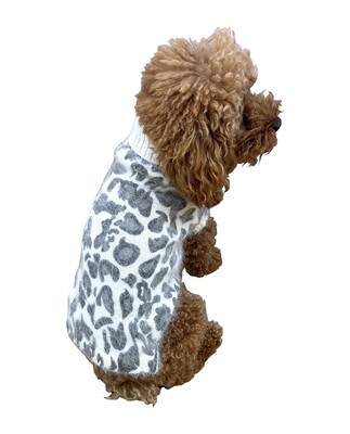 Superstar Leopard Sweater, Grey on ivory