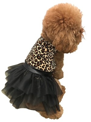 Tutu, Retro Leopard Velvet Dress