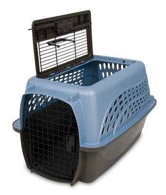 Petmate 2 Door Top Load Dog Kennel Hard-Sided  Pearl- Ash Blue