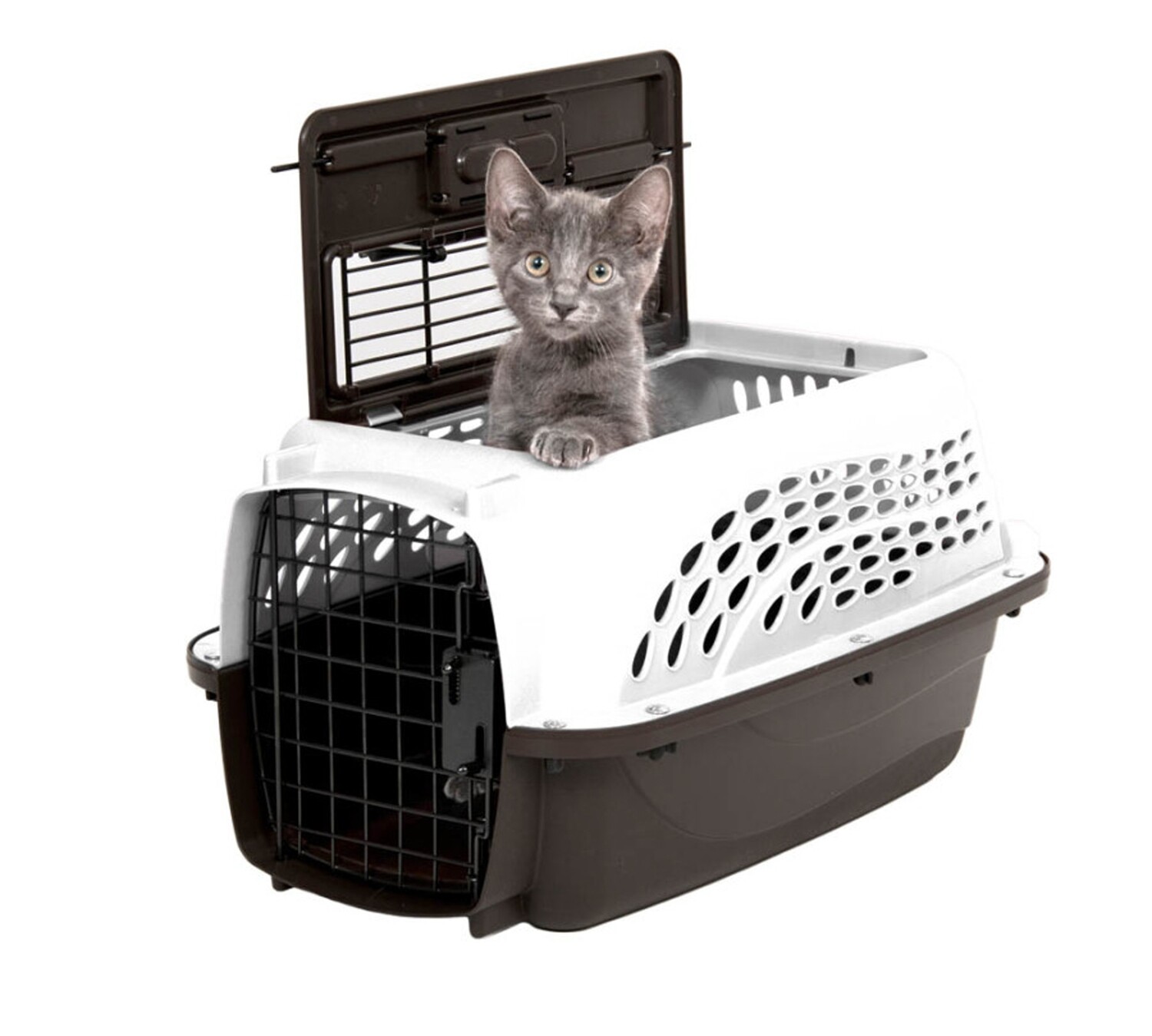 Petmate 2 Door Top Load Dog Kennel Hard-Sided Pearl -White
