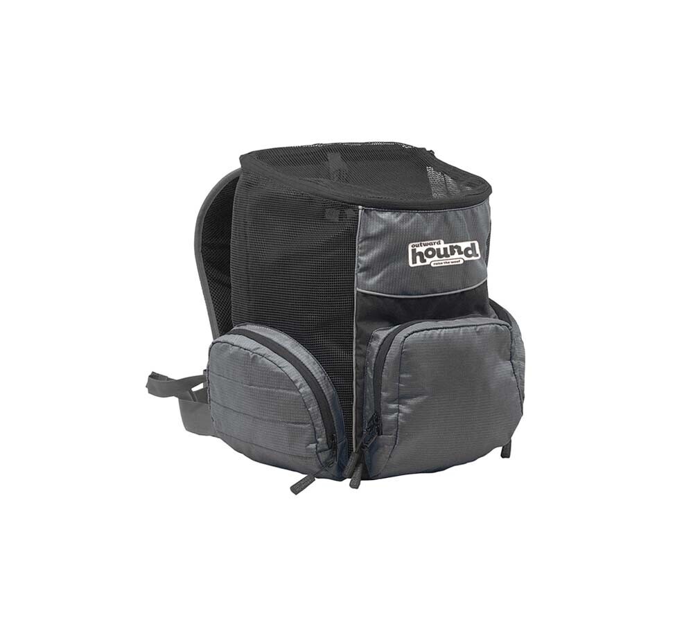 Outward Hound Poochpouch Dog Backpack Carrier - Grey Adjustable