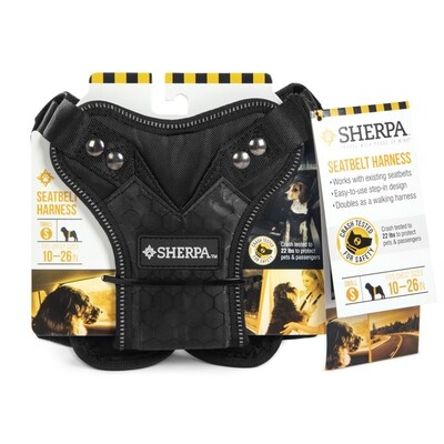 Sherpas Seatbelt Safety Dog Harness Black