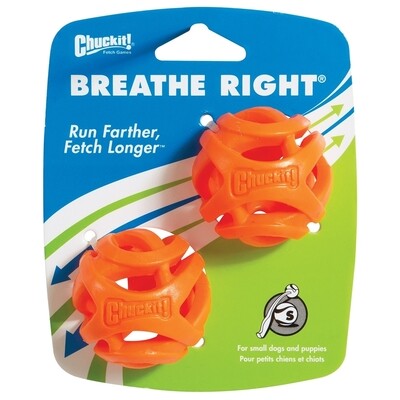 Chuckit! Breathe Right Dog Toy Fetch Ball 2 Packs - Orange