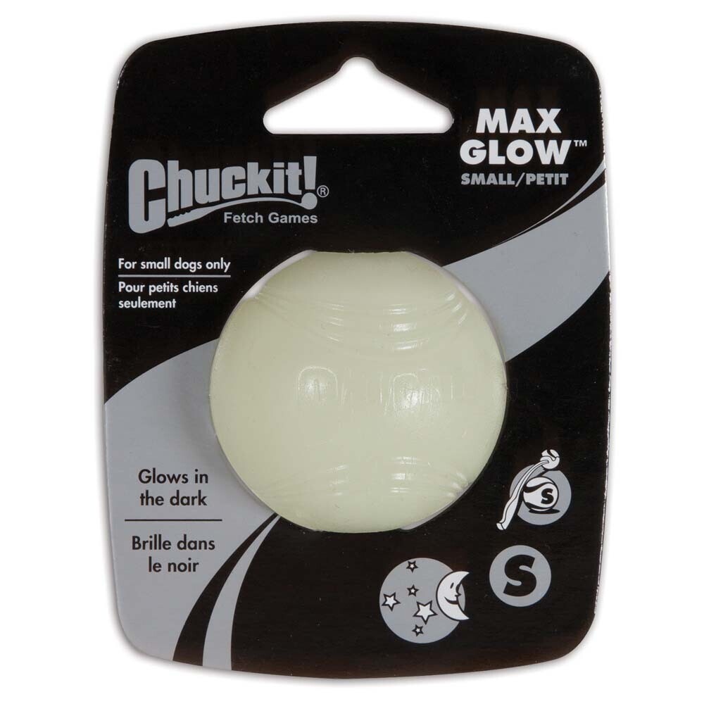 Chuckit! Max Glow Ball Dog Toy - White, Size: S