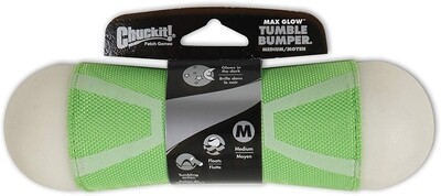 Chuckit! Tumble Bumper Max Glow Dog Toy - Green/White