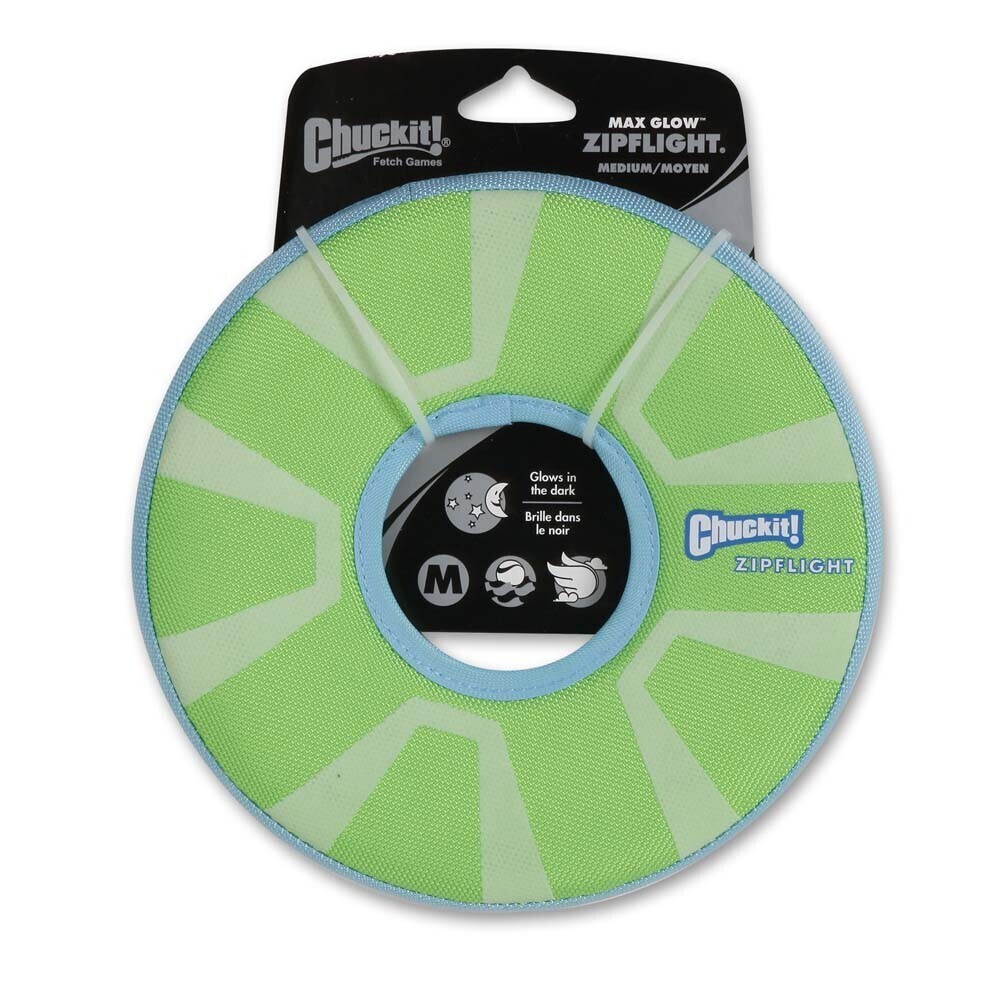 Chuckit! Zipflight Max Glow Dog Toy - Green/White