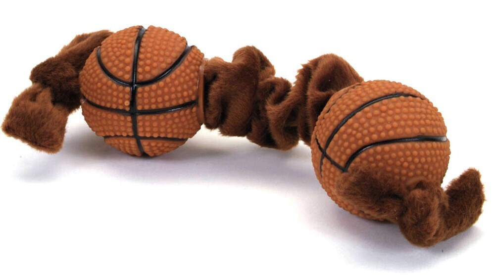 Coastal Lil Pals Plush and Vinyl Basketball Tug Toy - Brown