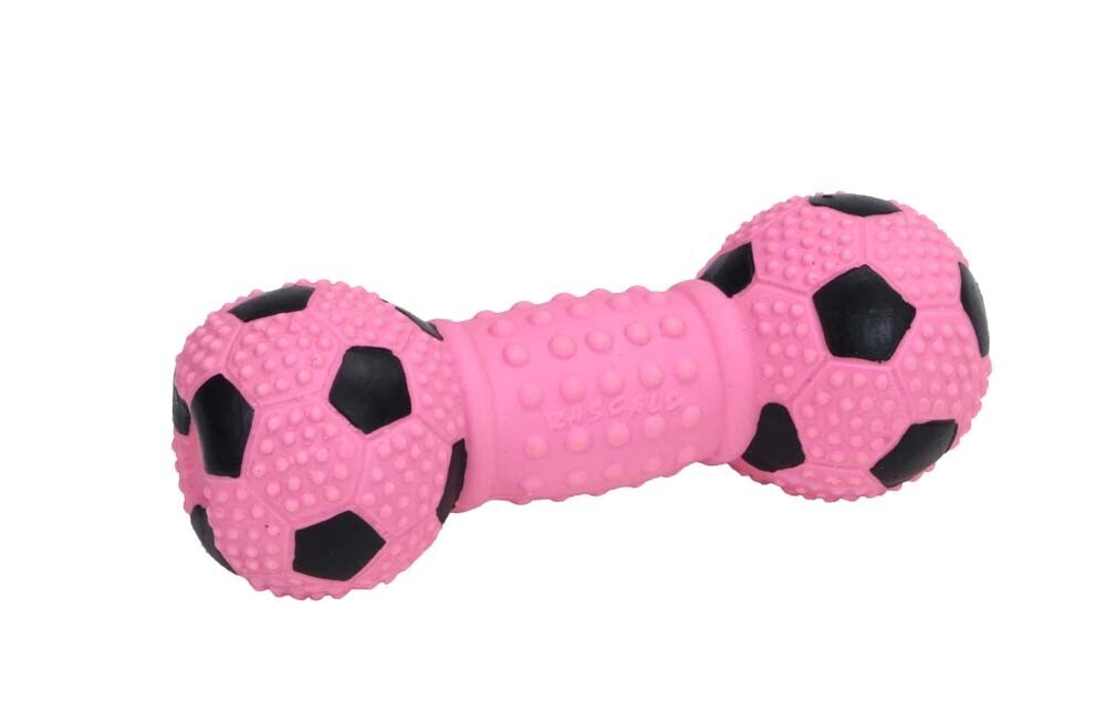 Coastal Rascals Latex Soccer Dumbbell Dog Toy - Pink