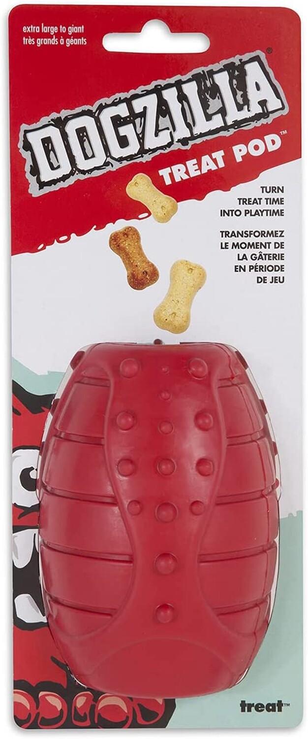 Dogzilla Treat Pod Dog Toy - Red, Size: S