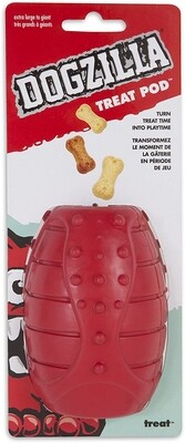 Dogzilla Treat Pod Dog Toy - Red