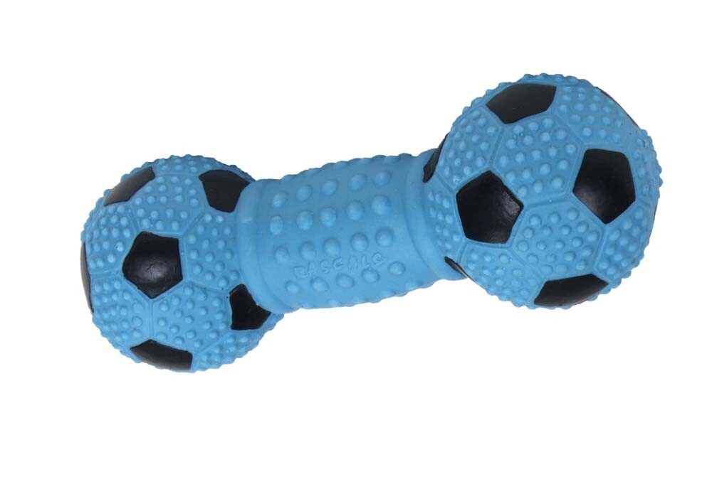 Coastal Rascals Latex Soccer Dumbbell Dog Toy - Blue