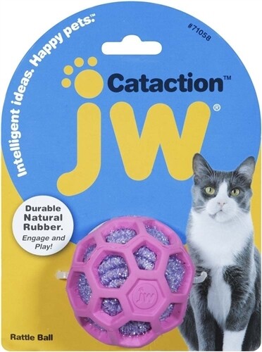 Jw Pet Cataction Rattle Ball Cat Toy Pink One Size - Purple