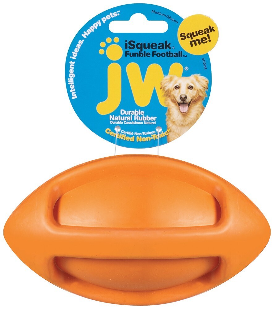Jw Pet Isqueak Funble Dog Toy Football Assorted, Size: M