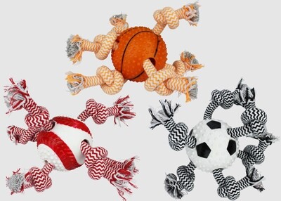 Multipet Doglucent Tpr Ball with Rope