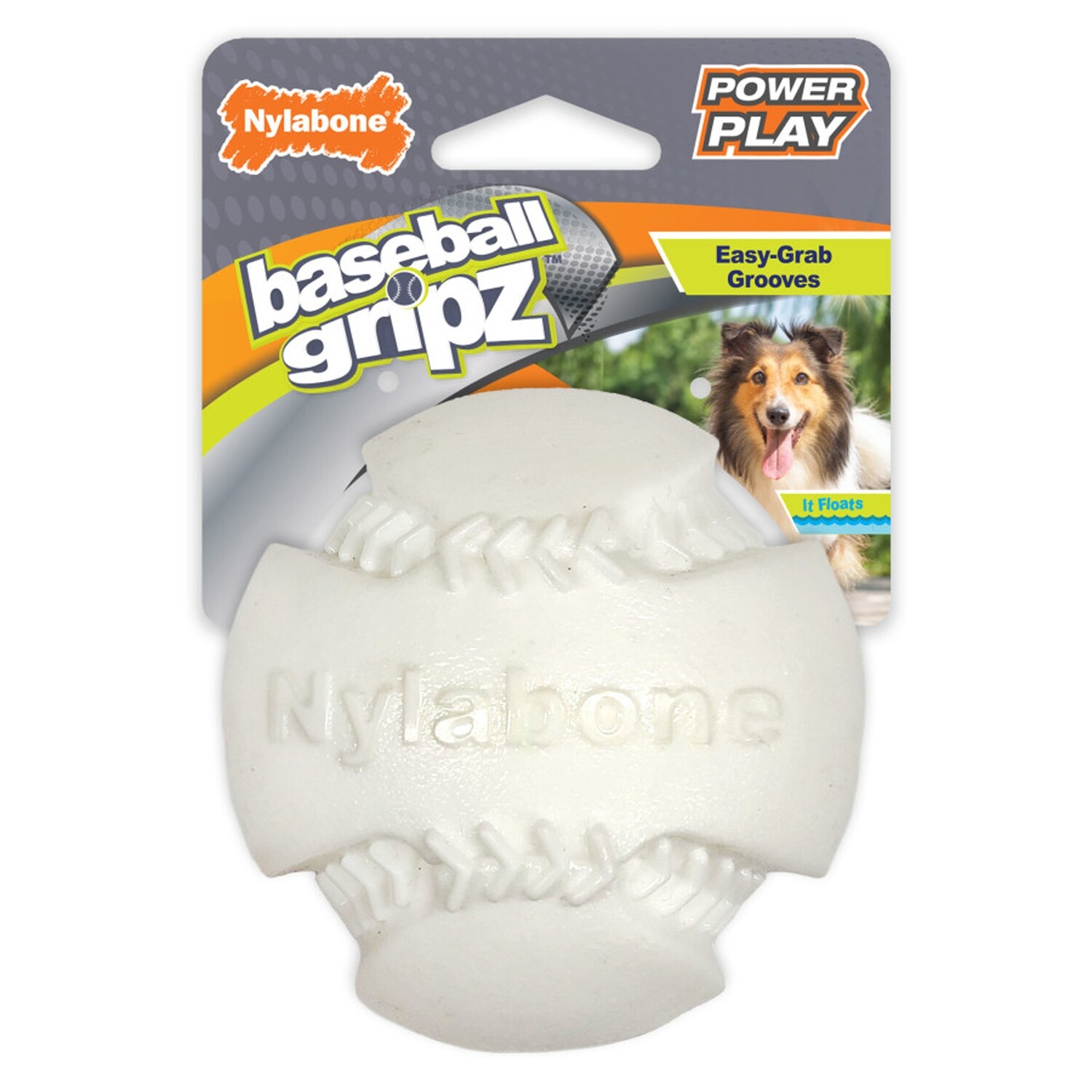 Nylabone Power Play Dog Baseball Gripz Baseball - One Size