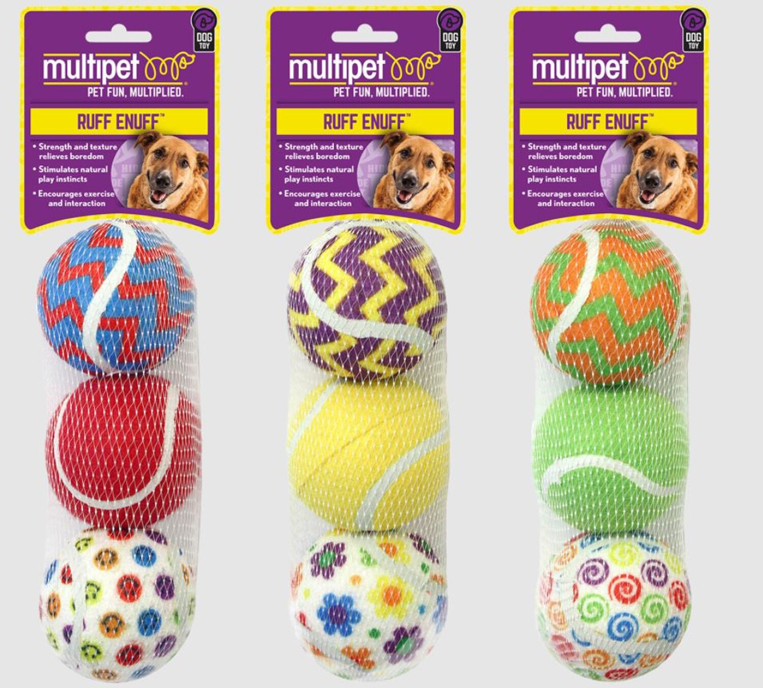 Multipet Tennis Ball - 3 Pack