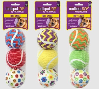 Multipet Tennis Ball - 3 Pack