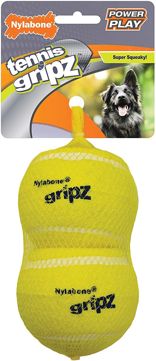 Nylabone Power Play Dog Tennis Ball Gripz 2 Count