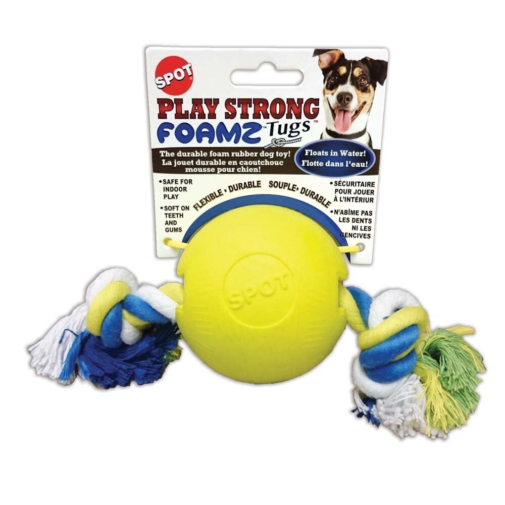 Spot Ethical Play Strong Foamz Ball With Rope Dog Toy