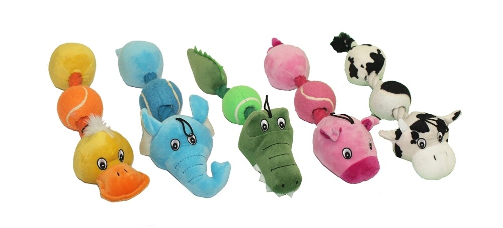 Multipet Rope Head Animals withTennis Ball