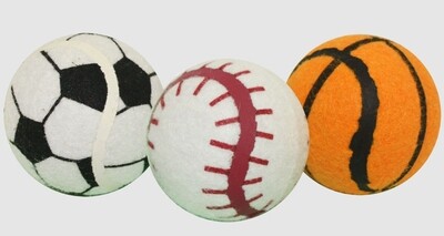 Multipet Sport Tennis Ball Dog Toy Assorted - 3 Pack
