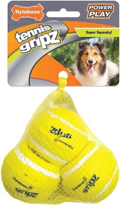 Nylabone Power Play Dog Tennis Ball Gripz 3 Count
