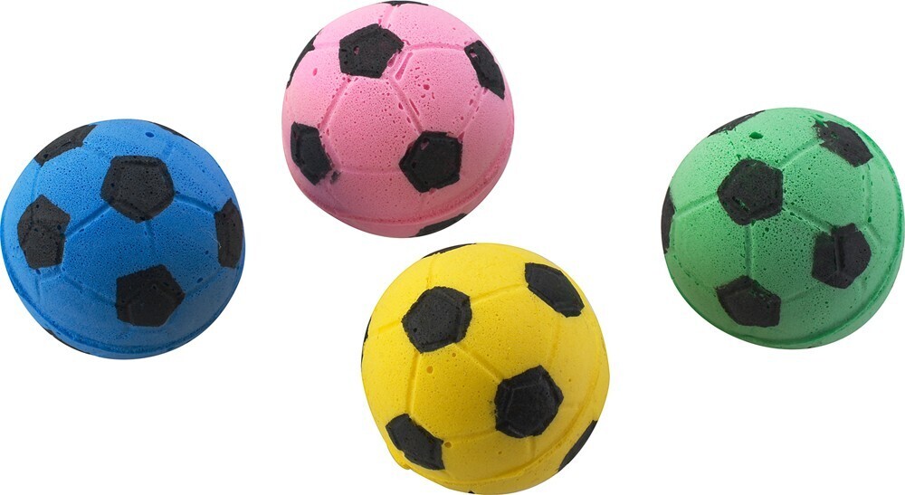 Spot Sponge Soccer Ball Cat Toy 4 Pack - Multi-Color