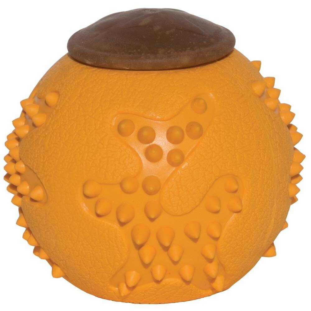 Starmark Rubbertuff Dog Treat Ball - Orange