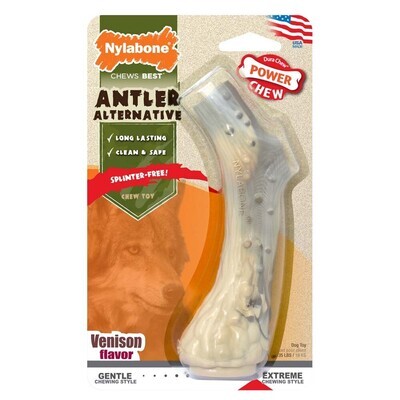 Nylabone Antler Alternative Power Chew Dog Toy Vension Flavor