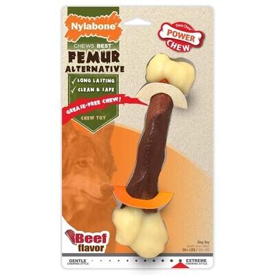 Nylabone Femur Bone Rawhide Alternative Power Chew Durable Dog Toy Beef Flavor