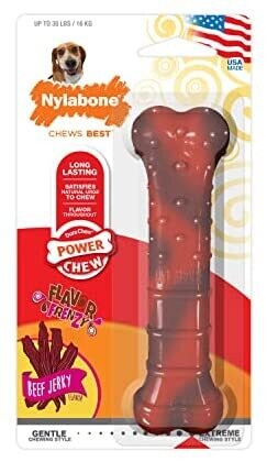 Nylabone Flavor Frenzy Power Chew Dog Toy Beef Jerky Flavor, Size: M-35 Lb