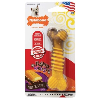 Nylabone Flavor Frenzy Power Chew Dog Toy Philly Cheesesteak Flavor