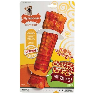 Nylabone Flavor Frenzy Strong Chew Toy Dog Toy Pepperoni Pizza Flavor