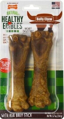 Nylabone Healthy Edibles Bully Chews Natural Dog Treats Made With Real Bully Stick 2 Count