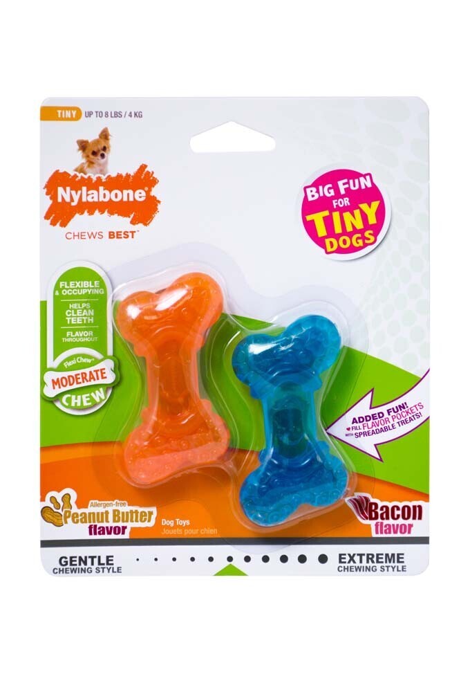 Nylabone Moderate Chew Flexichew Bone Bacon and Peanut Butter Flavor