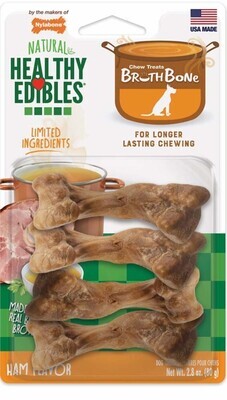 Nylabone Healthy Edibles Broth Bone All Natural Dog Treats Made With Real Bone Broth 4 Count