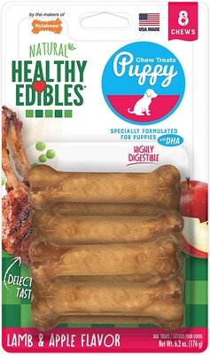 Nylabone Healthy Edibles Puppy Natural Long Lasting Dog Chew Treats Lamb and Apple Flavor