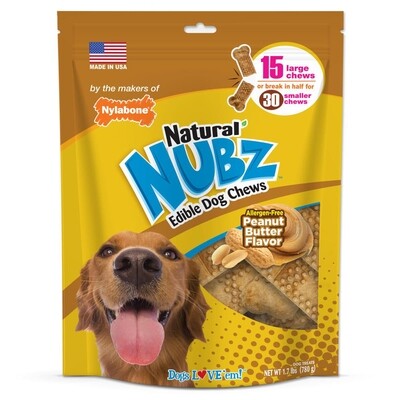 Nylabone Nubz Natural Dog Treats ? Allergen-Free Peanut Butter Flavor 15 Ct
