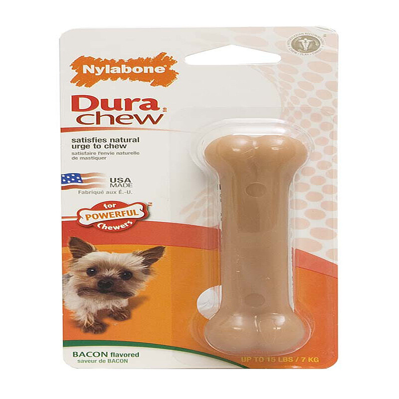 Nylabone Power Chew Flavored Durable Chew Toy For Dogs Bacon Flavor, Size: XS-15 Lb